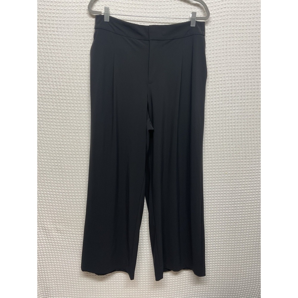 New Athleta Wide‎ Leg High Rise Pants Women's Size 14 Black Light Weight